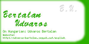 bertalan udvaros business card